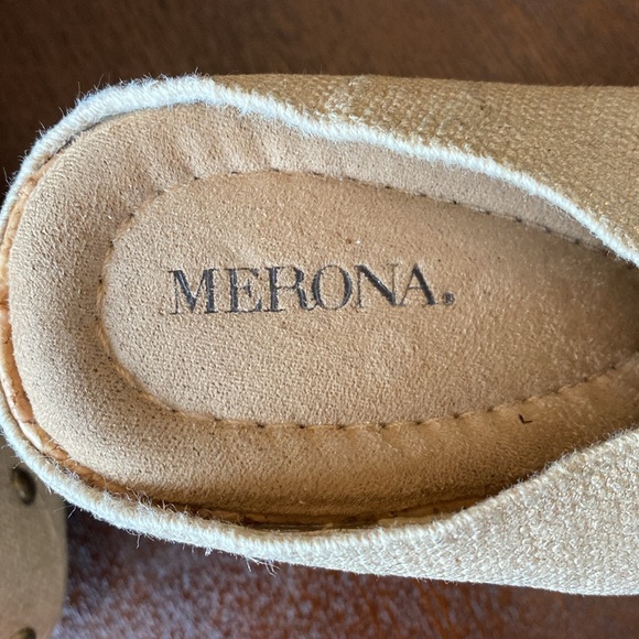 Merona Women’s Cork Wedge Sandals Beige & Metallic - Picture 6 of 6